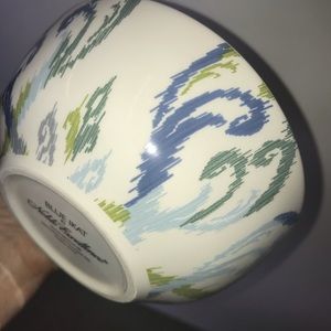 4 cereal bowls Blue Ikat Ironstone